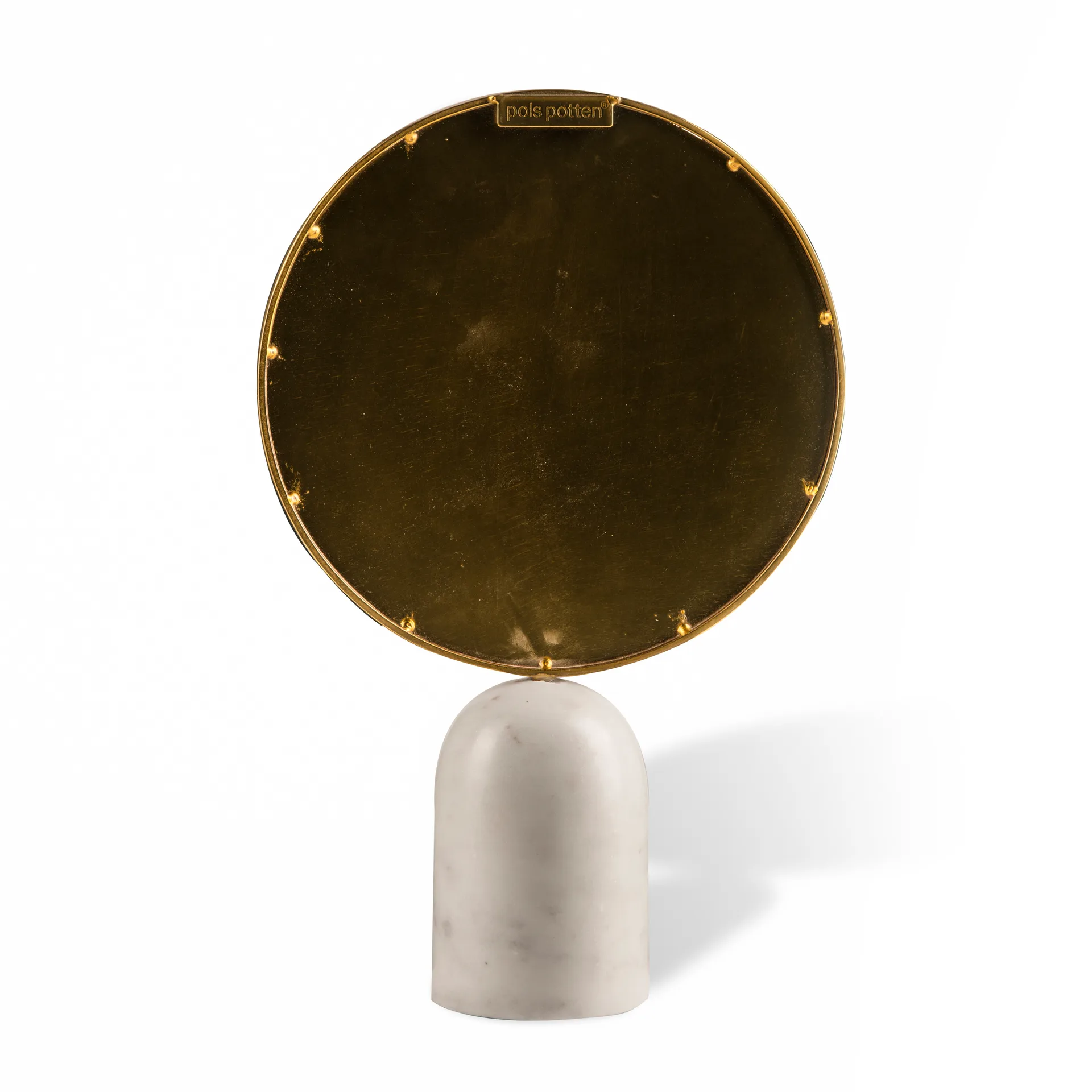 Round Marble bordspejl, Hvid POLSPOTTEN