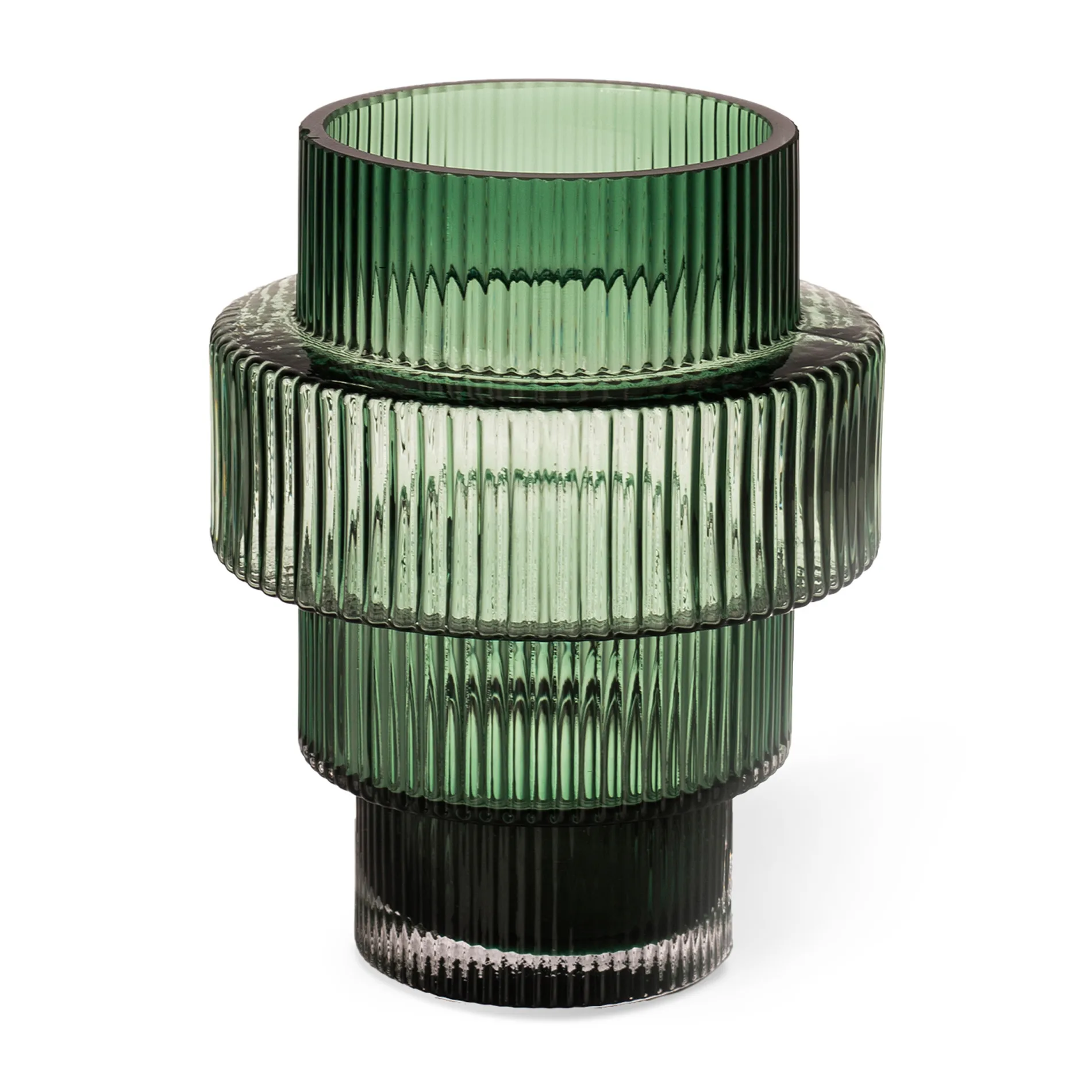 Steps fyrfadsstage Ø12 cm, Dark green POLSPOTTEN