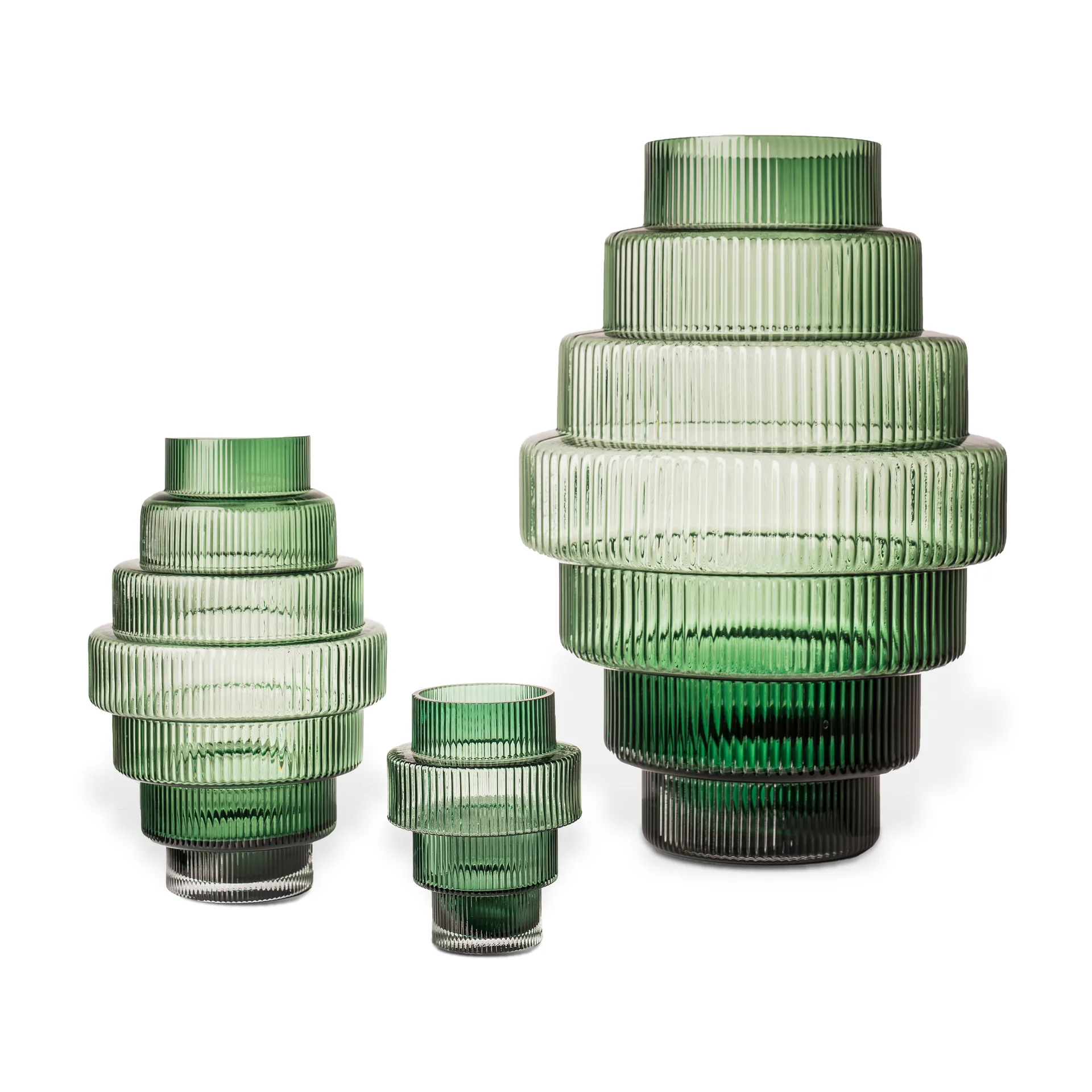 Steps fyrfadsstage Ø12 cm, Dark green POLSPOTTEN