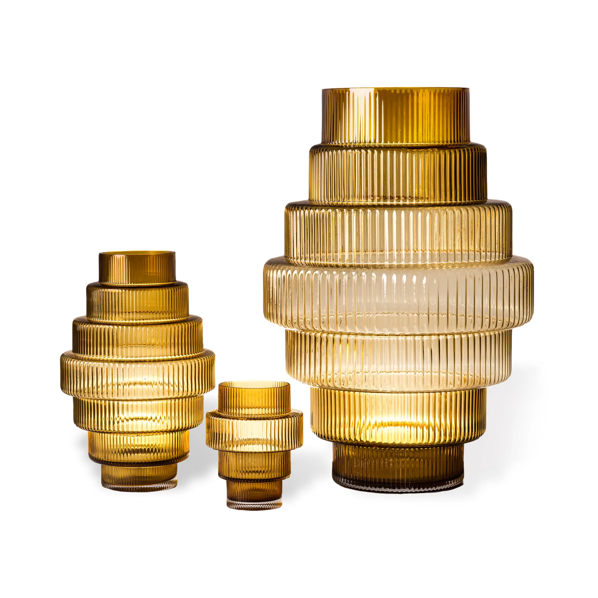 Steps fyrfadsstage Ø12 cm, Ochre POLSPOTTEN