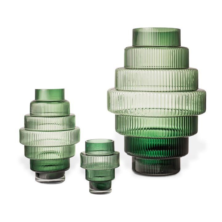 Steps vase S 30 cm, Dark green POLSPOTTEN