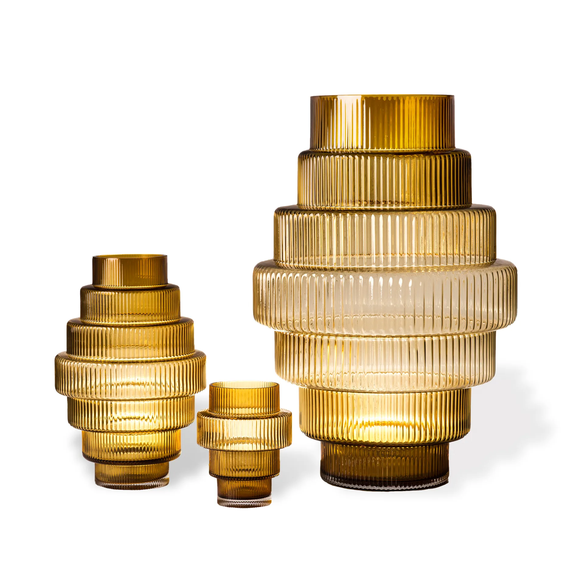 Steps vase S 30 cm, Ochre POLSPOTTEN