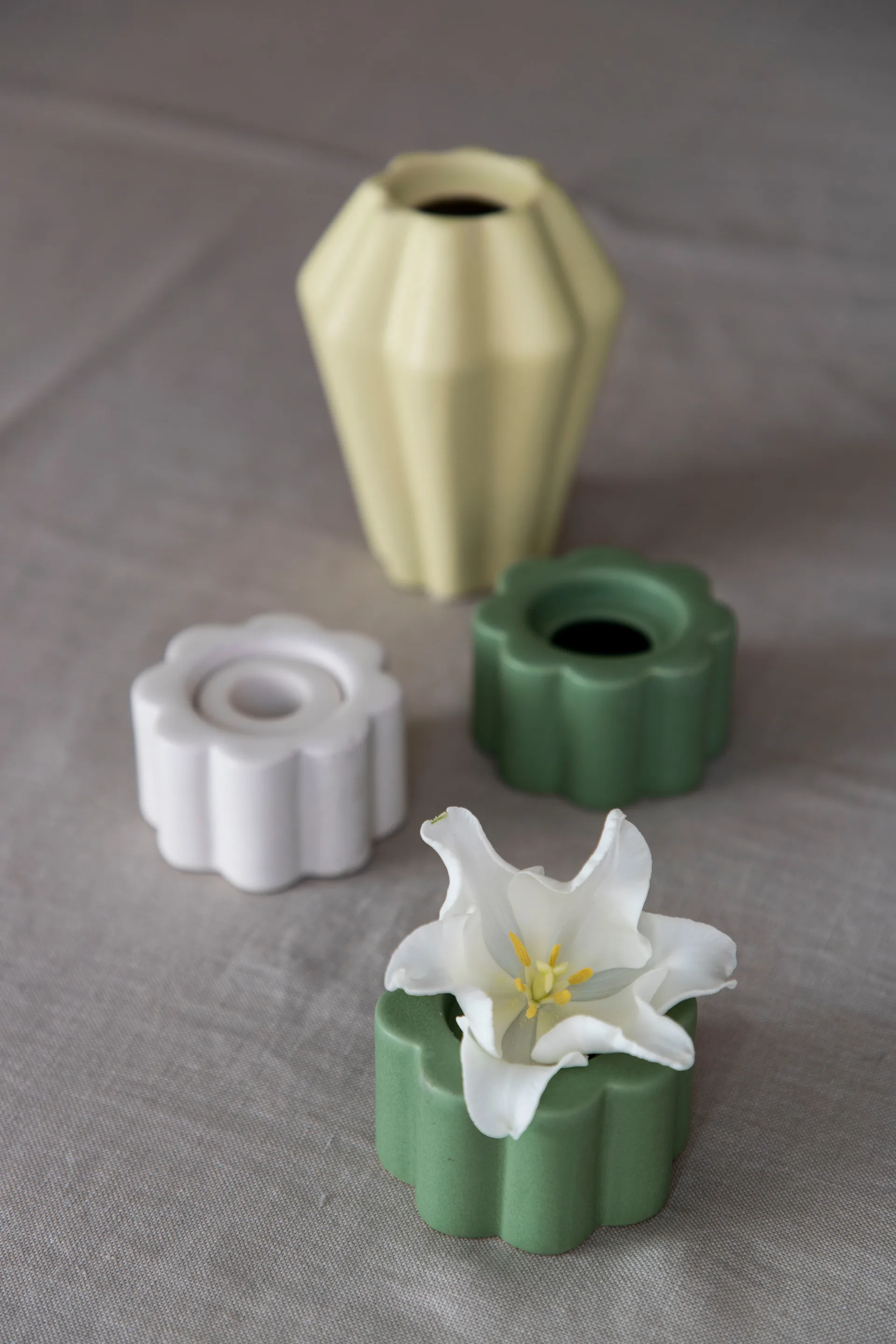 Birgit vase/fyrfadsstage 14 cm, Pale Yellow PotteryJo