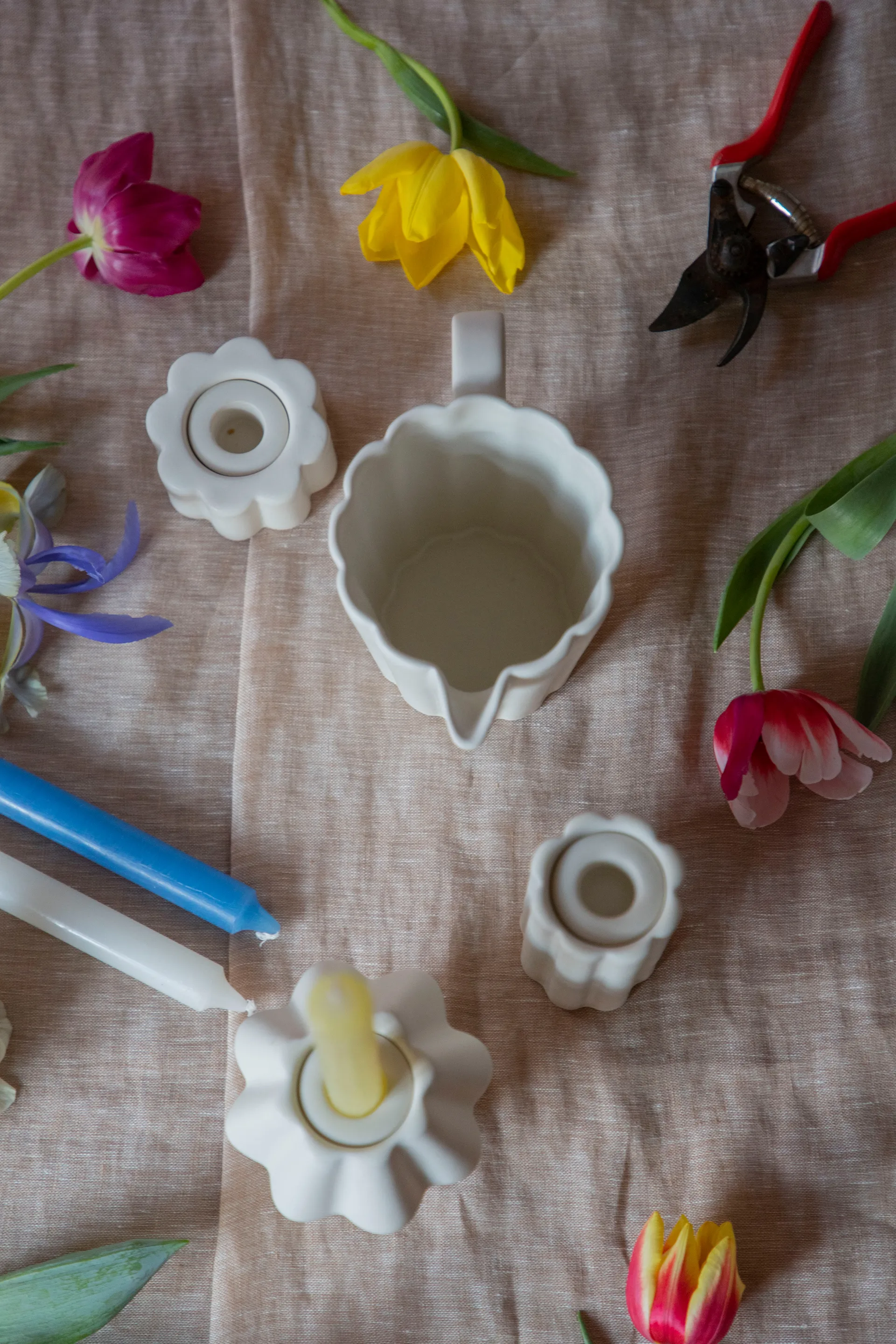 Birgit vase/fyrfadsstage 14 cm, Shell PotteryJo