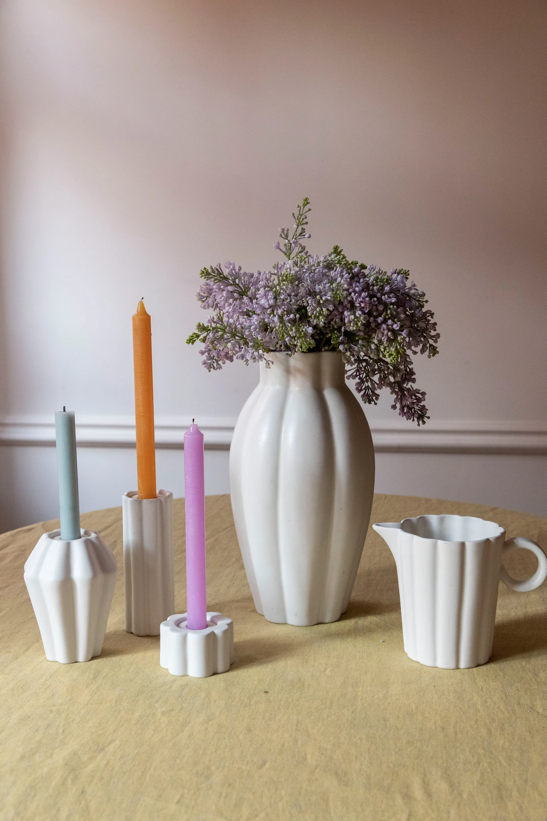 Birgit vase/fyrfadsstage 14 cm, Shell PotteryJo