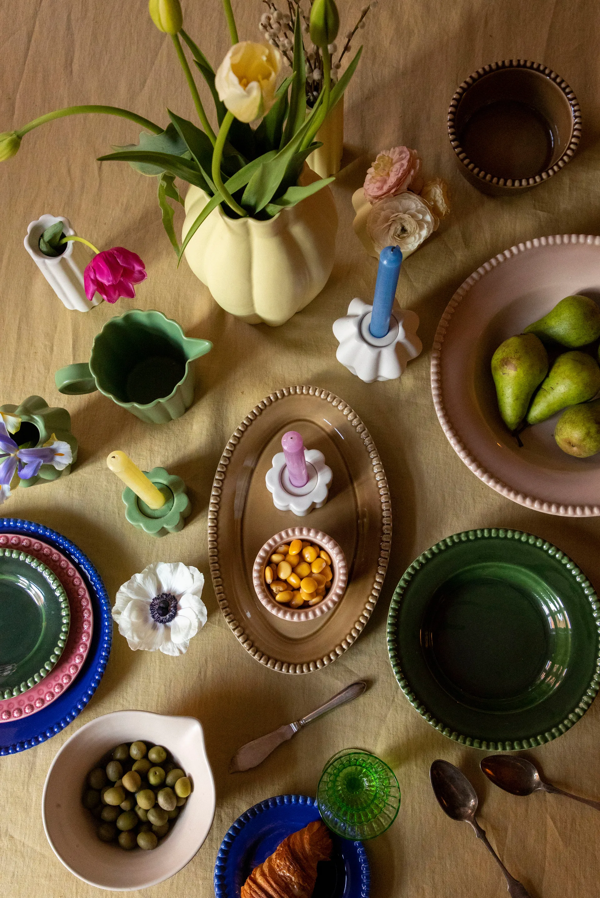 Birgit vase/fyrfadsstage 5 cm, Olive PotteryJo