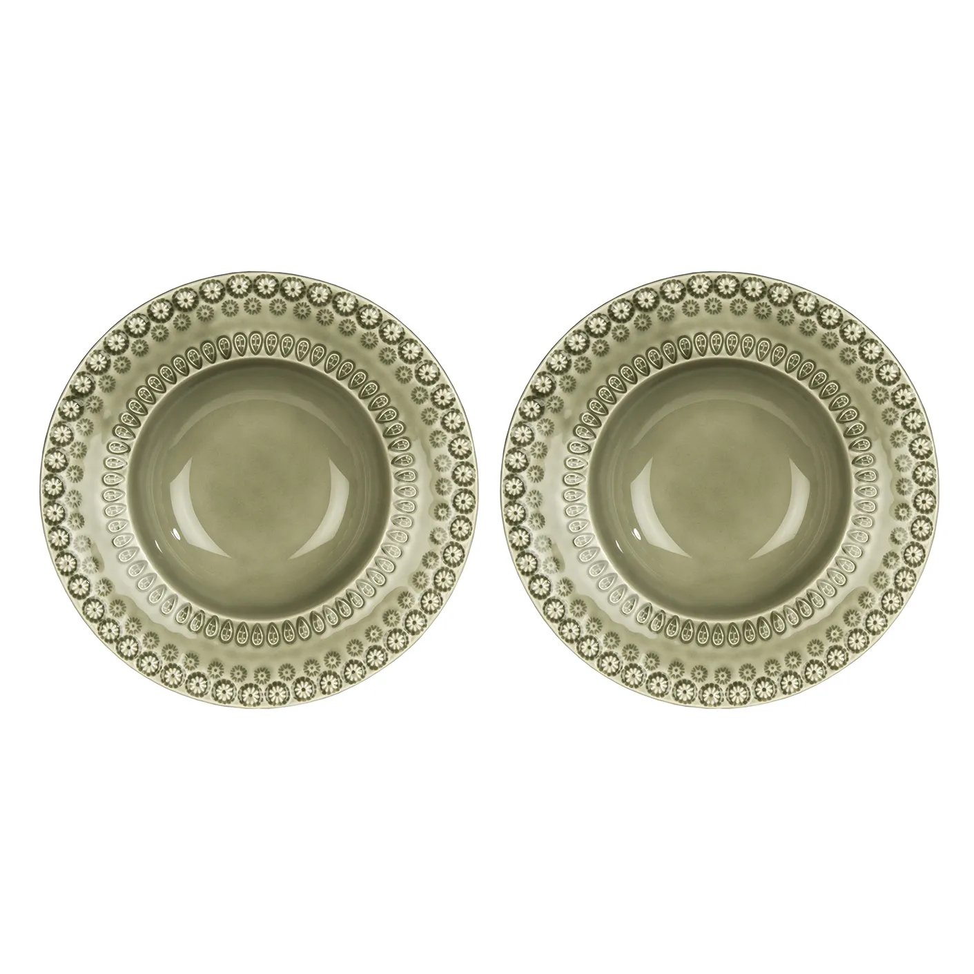 Daisy dyb tallerken Ø21 cm 2-pak, Faded army (grøn) PotteryJo