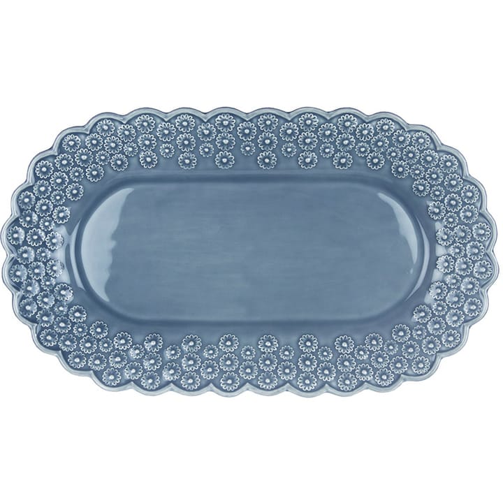 Ditsy ovalt serveringsfad - Dusty blue (blå) - PotteryJo