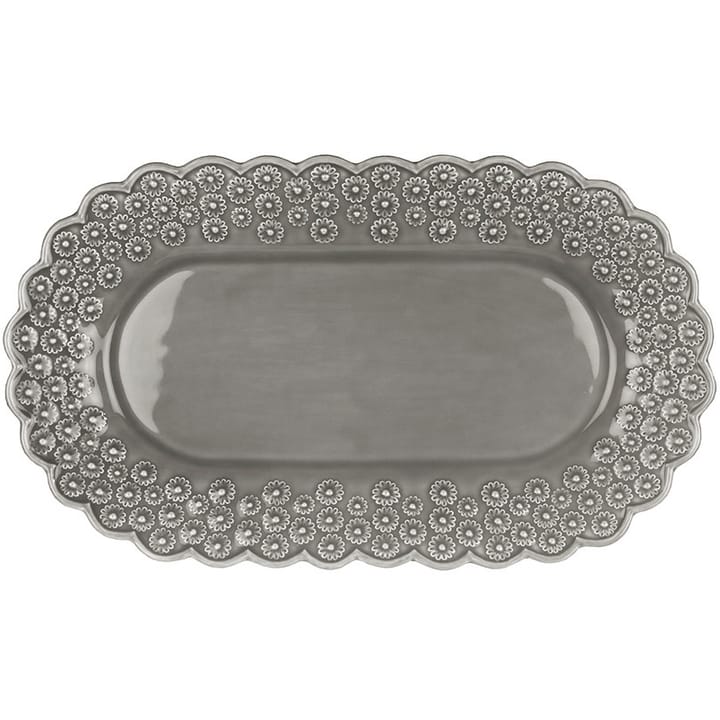 Ditsy ovalt serveringsfad - Soft grey (grå) - PotteryJo
