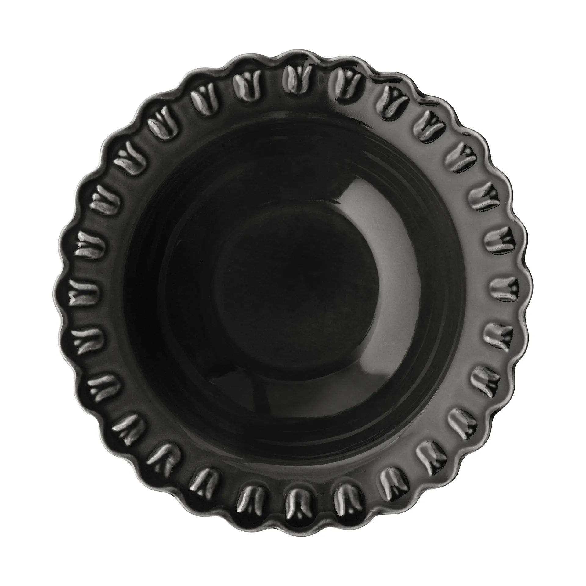 Tulipa dyb tallerken small Ø17 cm 2-pak, Almost black PotteryJo