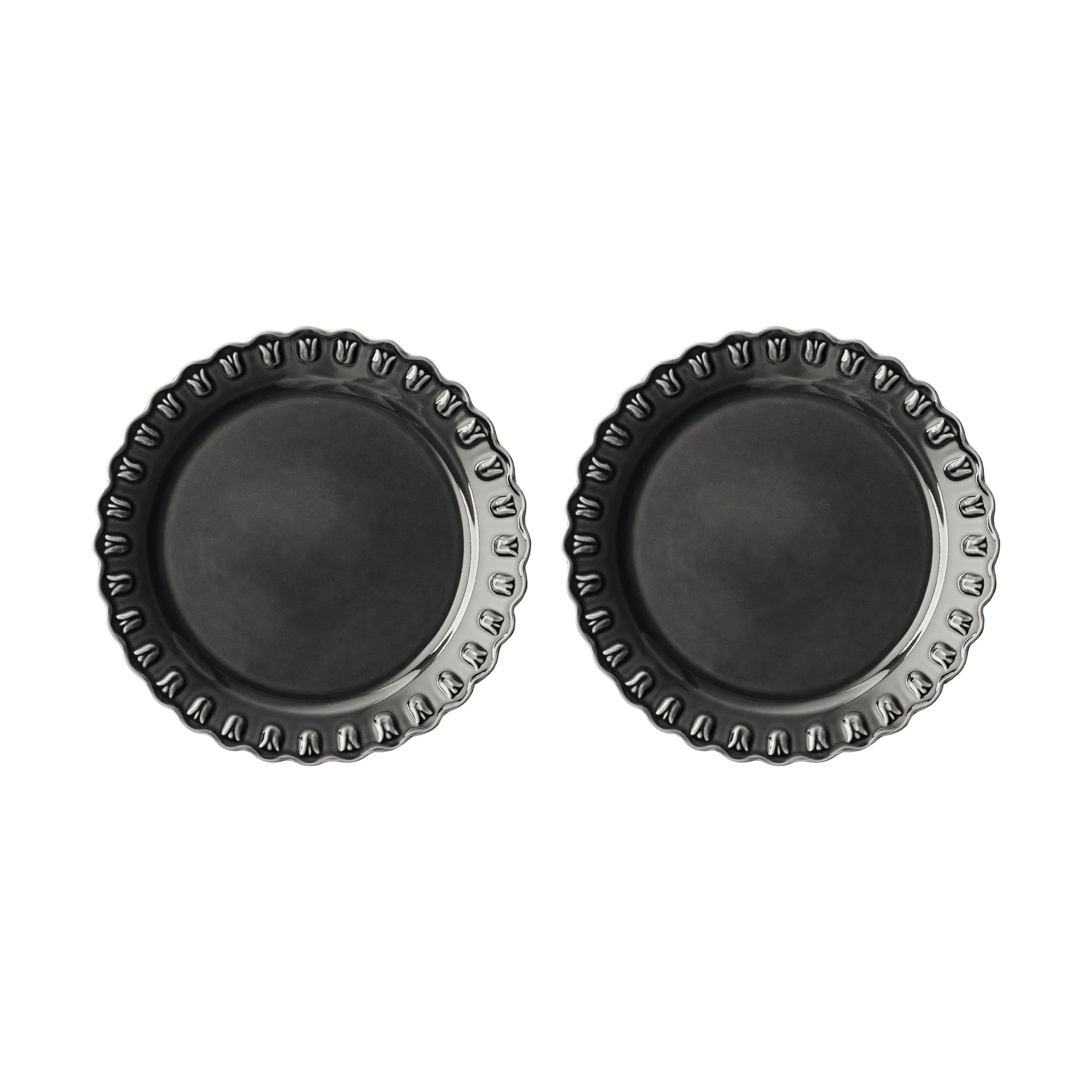 Tulipa tallerken Ø26 cm 2-pak, Almost black PotteryJo