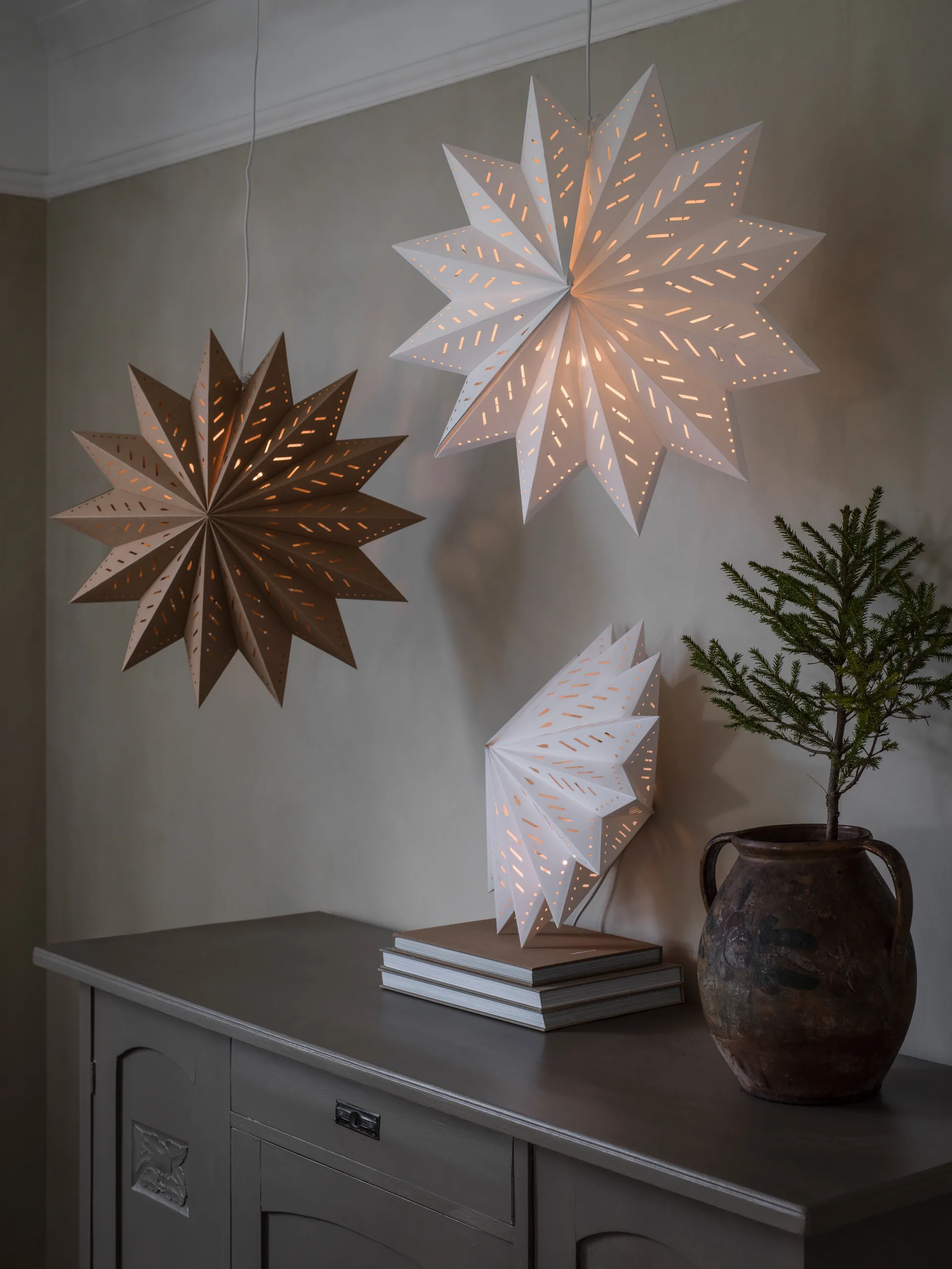 Alfa adventsstjerne brun, Brun, 50 cm PR Home