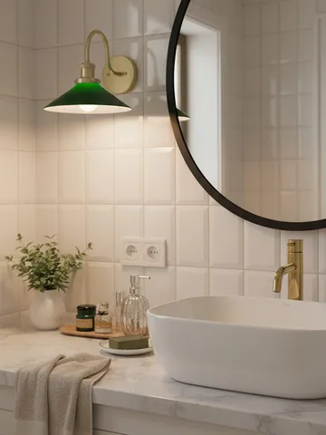 August væglampe - Grøn-messing - PR Home