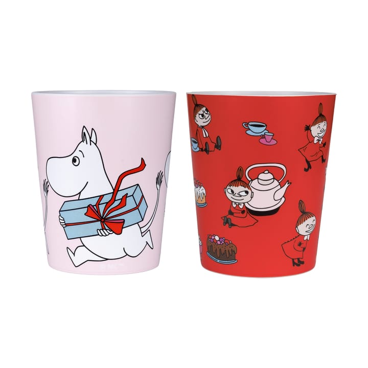Mumi Lille My tumblerkrus 20 cl 2-pak - Rød-rosa - Rätt Start