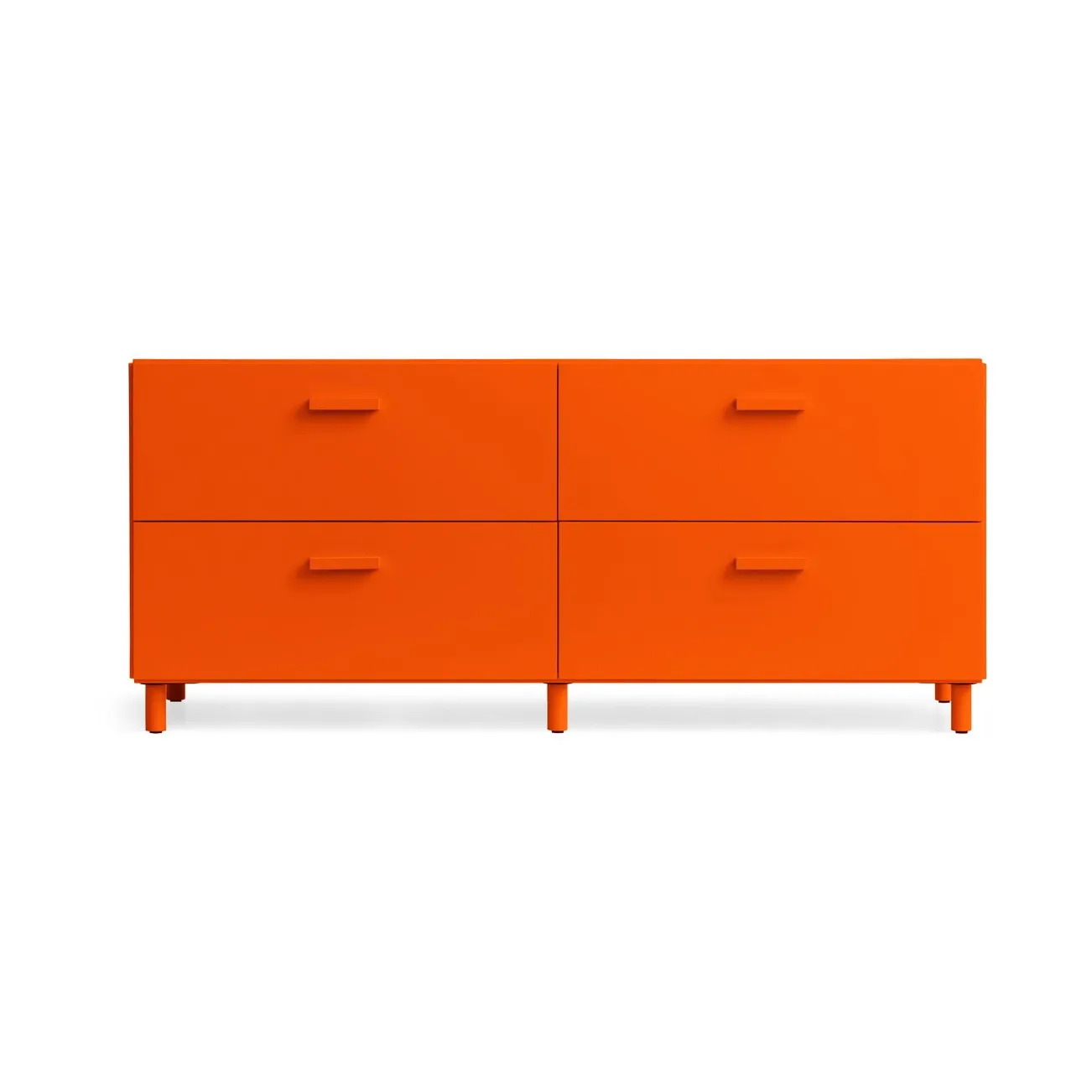 Relief lav kommode med ben 123x46,6 cm orange,  Relief