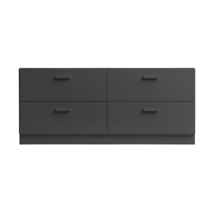 Relief lav kommode med sokkel 123x46,6 cm grå - Relief