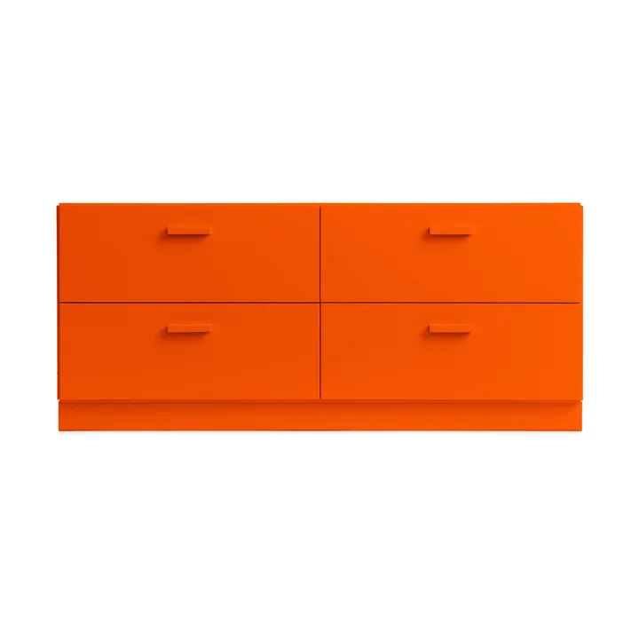 Relief lav kommode med sokkel 123x46,6 cm orange - Relief