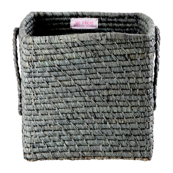 Rice bastkurv med håndtag 20x20 cm, Dark grey RICE