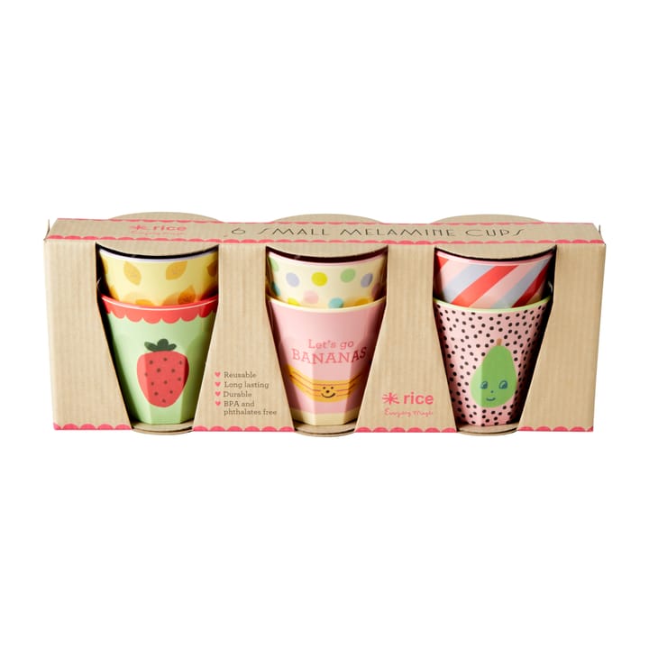 Rice børnekop melamin 6-pak - Happy fruits - RICE