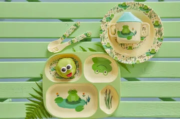 Rice børneservice 4 dele - Frog - RICE