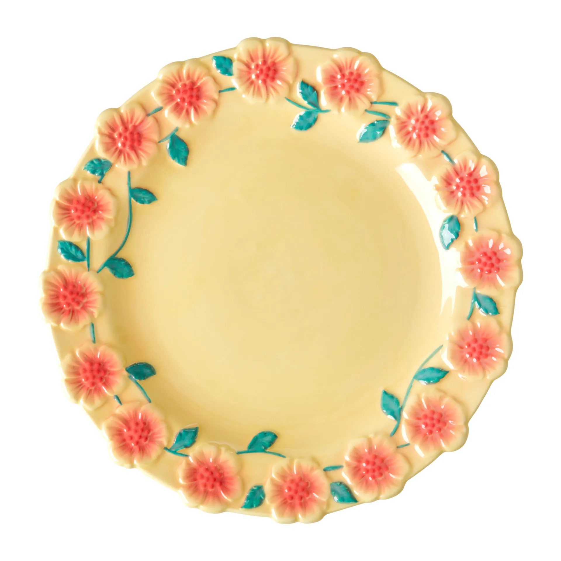 Rice Embossed Flower keramiktallerken Ø25,5 cm, Creme RICE