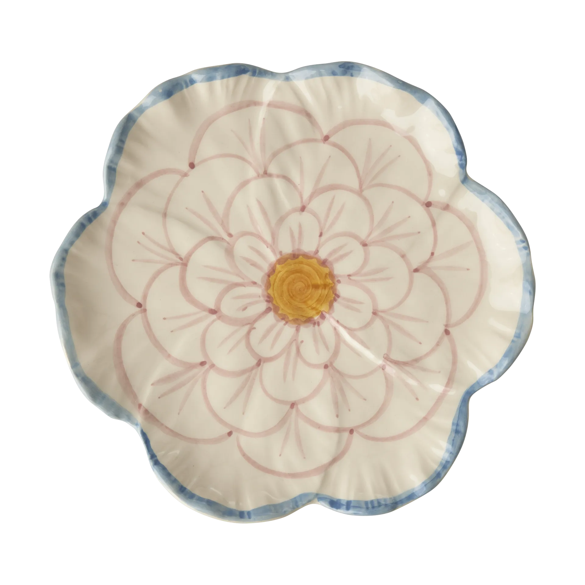 Rice Flower tallerken Ø19,5 cm, Blue border RICE