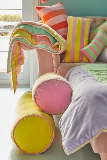 Rice hynde 25x60 cm - Pink/Yellow - RICE