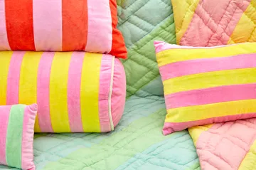 Rice hynde 25x60 cm - Pink/Yellow - RICE