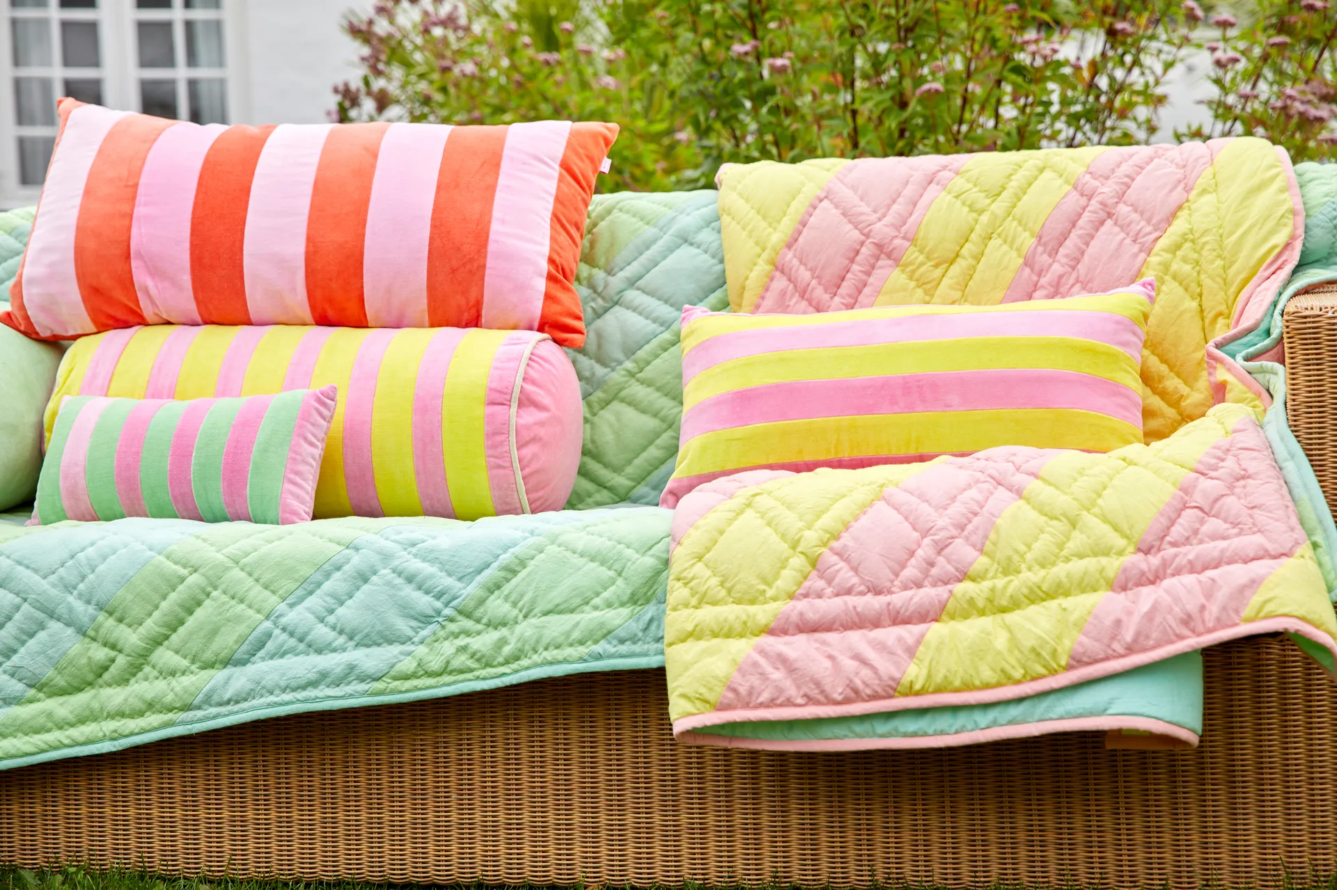 Rice hynde 25x60 cm, Pink/Yellow RICE