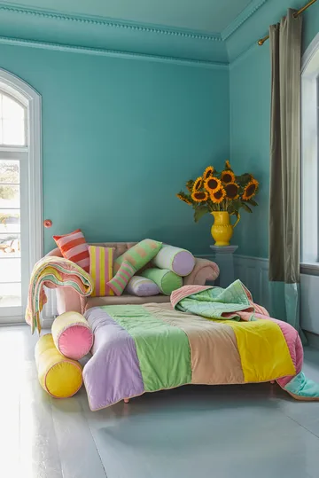 Rice hynde 25x60 cm - Pink/Yellow - RICE