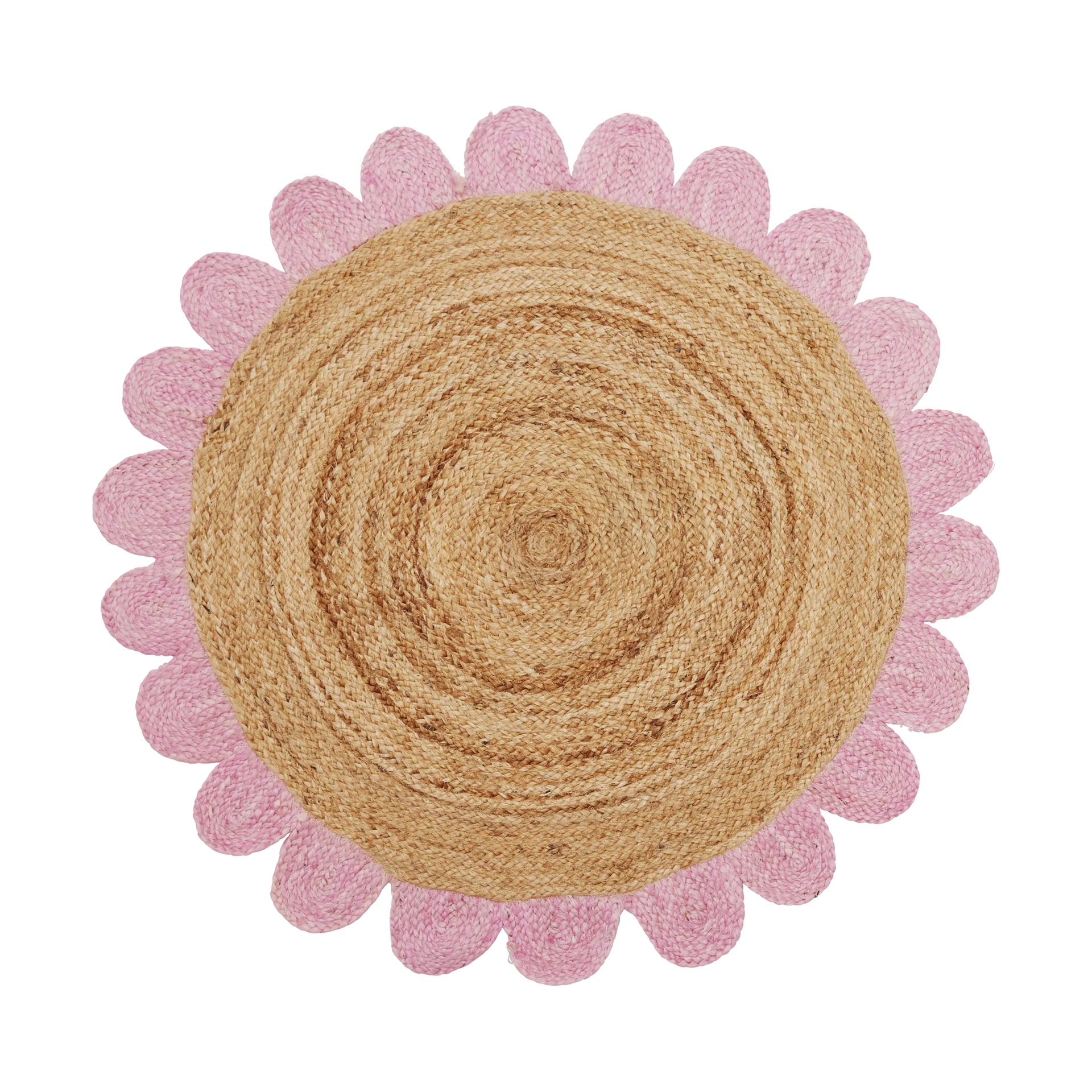 Rice jutetæppe Ø120 cm, Pink RICE