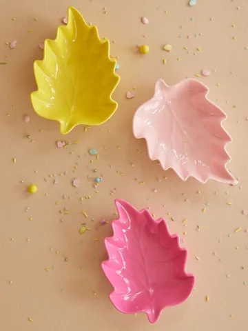 Rice Leaf serveringsskål melamin 3 dele - Pink/Yellow/Fuchsia - RICE