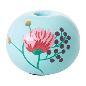 Rice lysestage Ø10 cm - Mint/Handpainted flower - RICE
