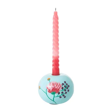 Rice lysestage Ø10 cm - Mint/Handpainted flower - RICE
