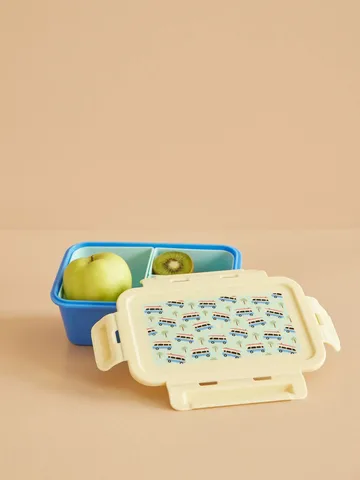 Rice madpakke med 3 rum - Cars/Blue - RICE