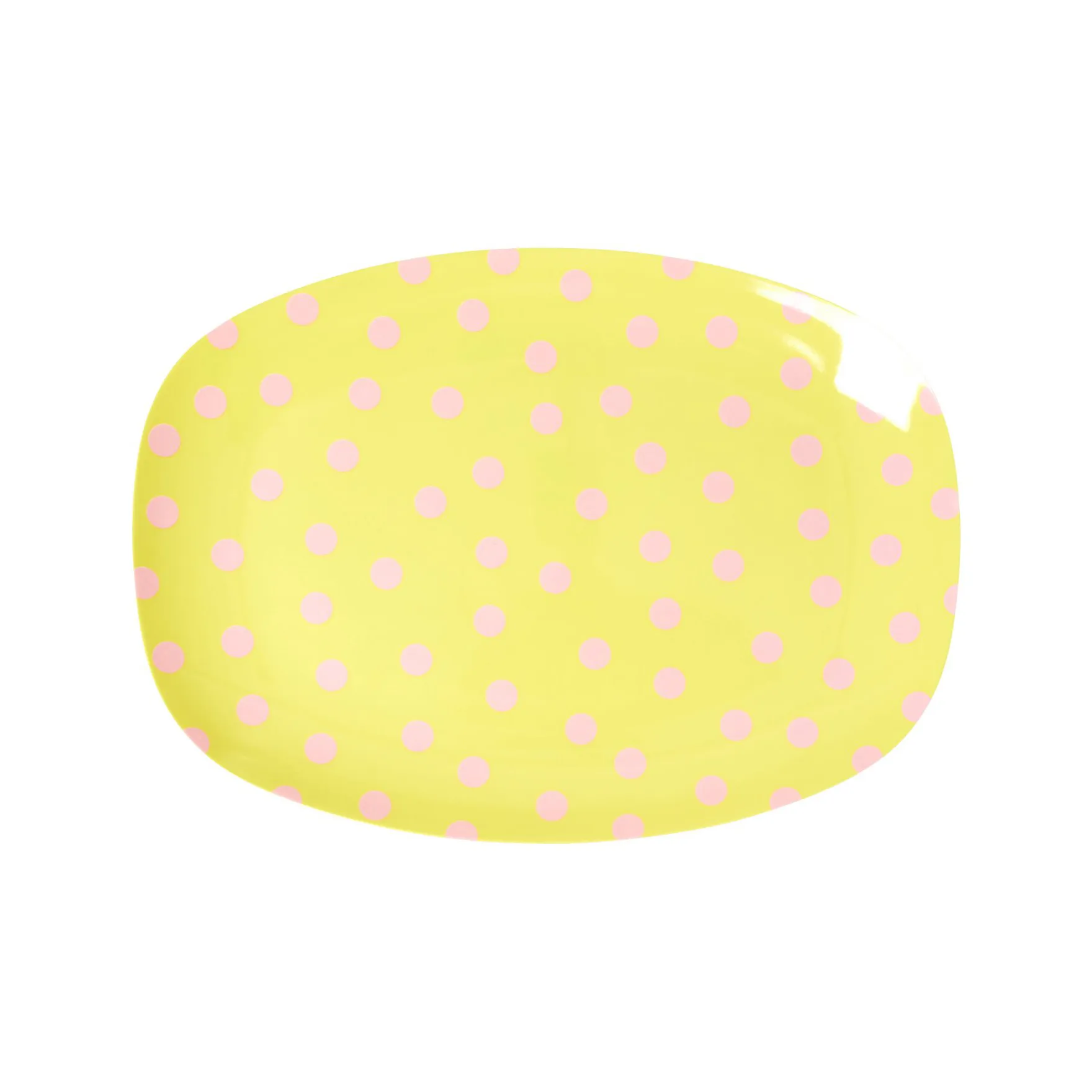 Rice melamin tallerken 16,5x23 cm, Pink dot RICE