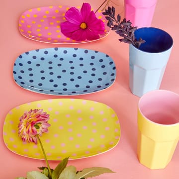 Rice melamin tallerken 16,5x23 cm - Pink dot - RICE