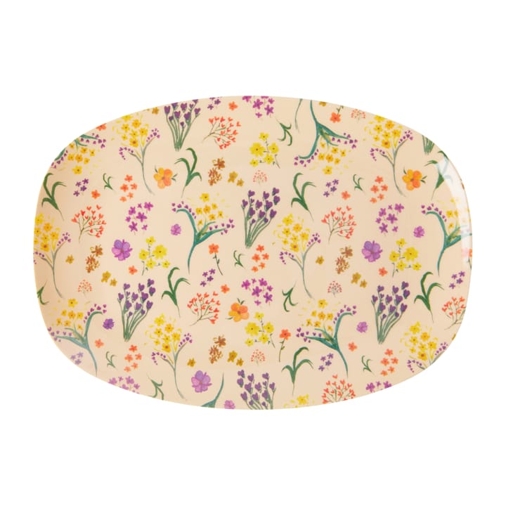 Rice melamin tallerken 16,5x23 cm - Wild flower - RICE