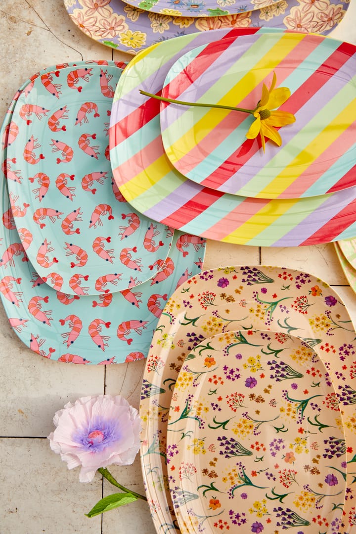 Rice melamin tallerken 16,5x23 cm, Wild flower RICE