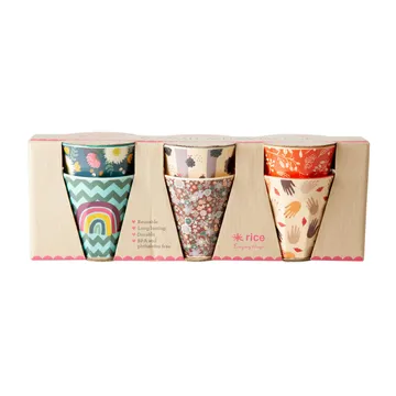 Rice melaminkop small 6-pak - Disco ball/Prints - RICE