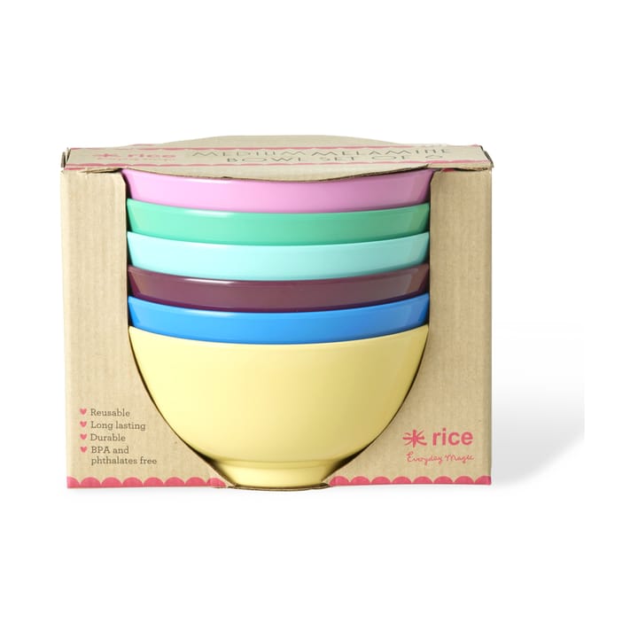 Rice melaminskål medium 70 cl 6-pak - Show your true colors - RICE