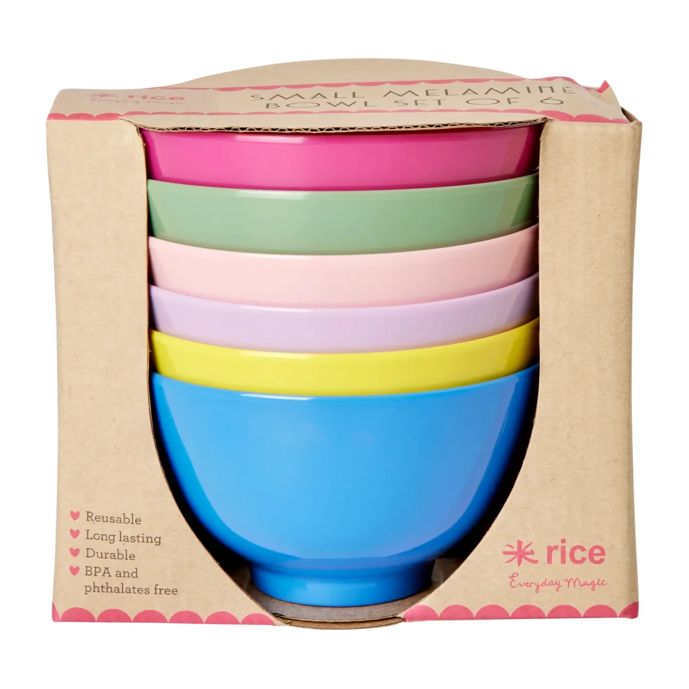 Rice melaminskål small Ø11 cm 6 dele, Multicolor RICE