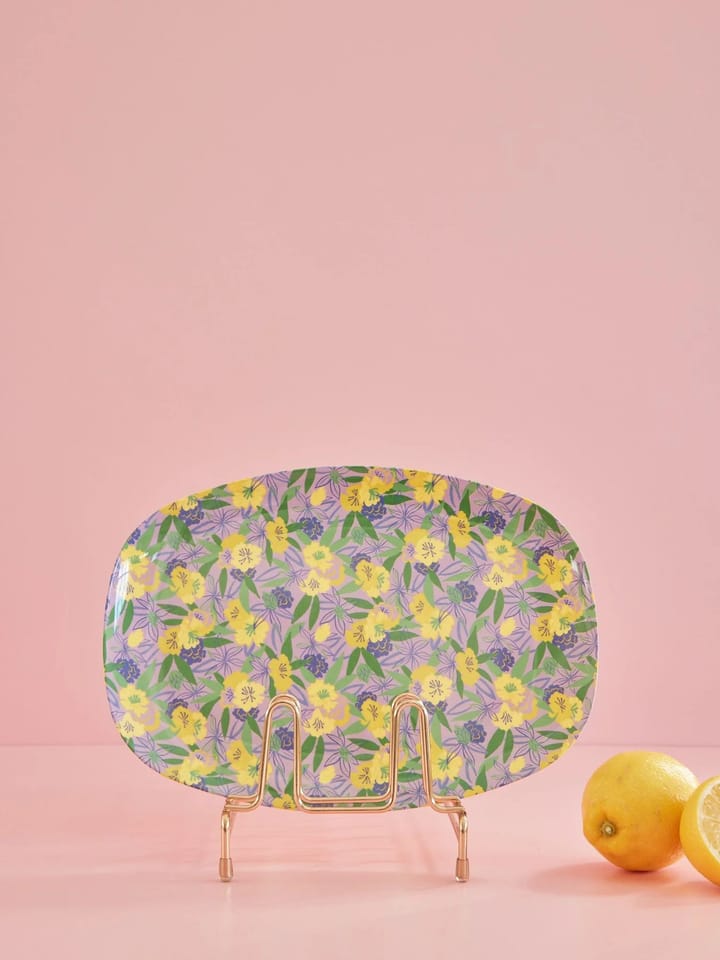 Rice melamintallerken 22 x 30 cm, Fancy pansy RICE