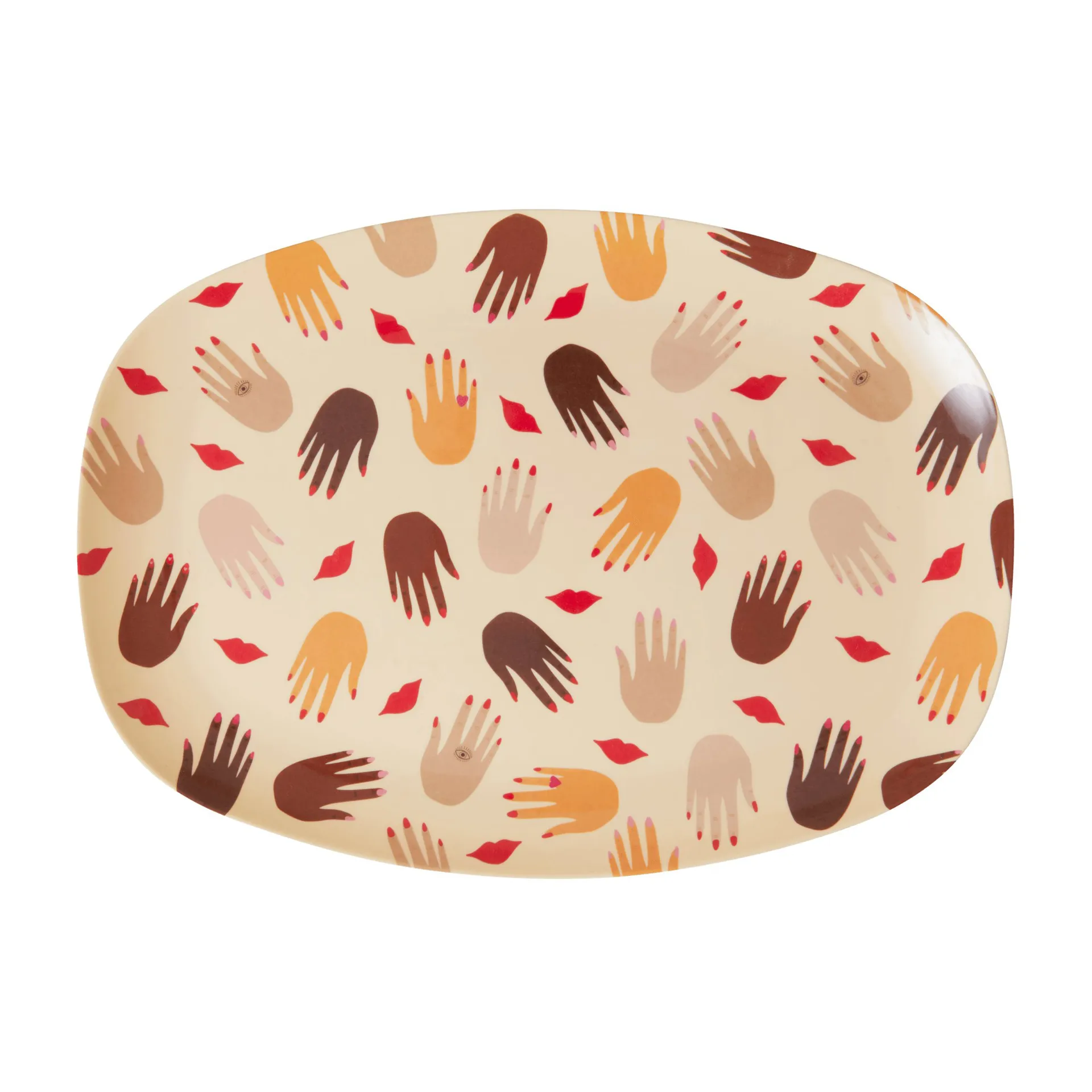 Rice melamintallerken 22 x 30 cm, Hands and kisses
 RICE