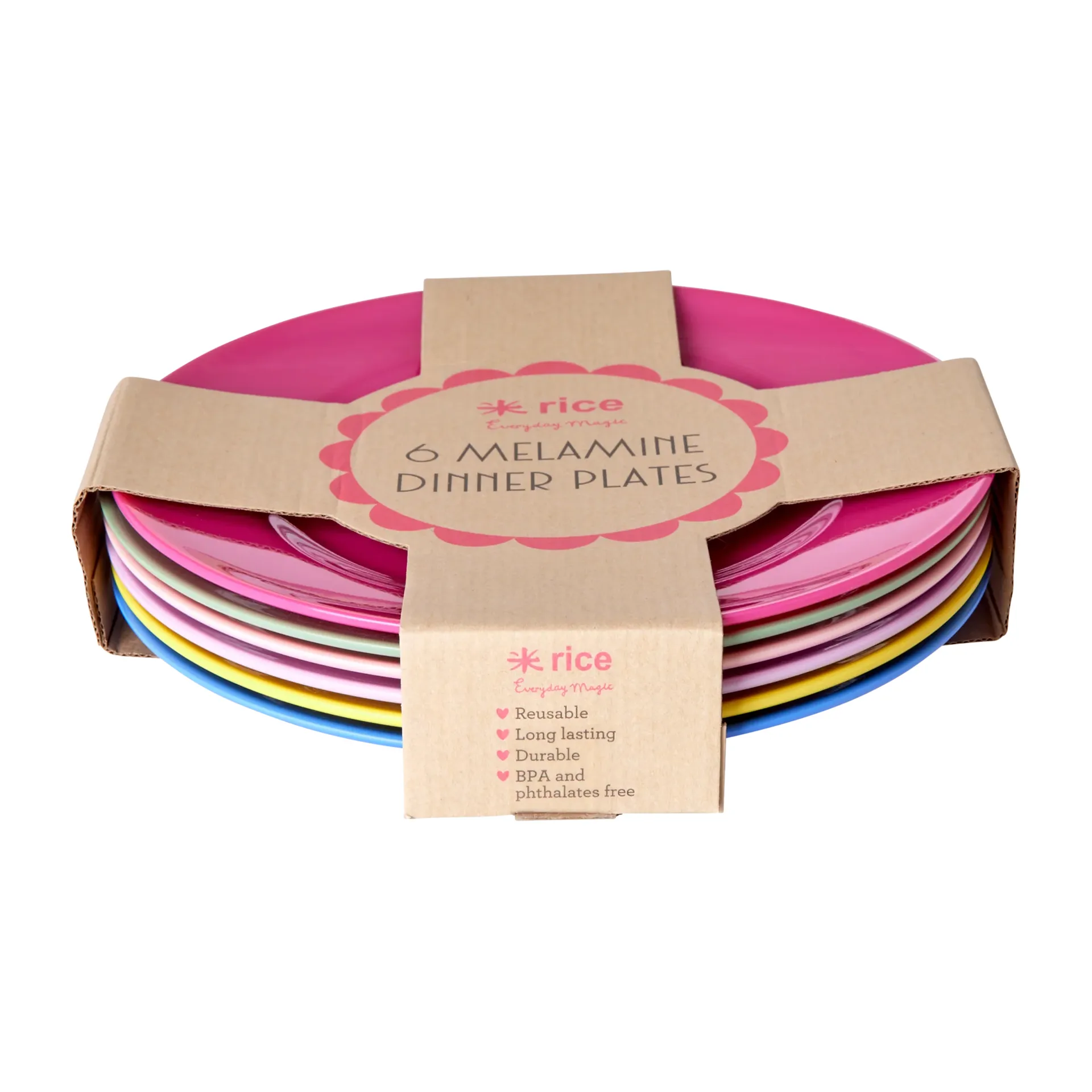 Rice melamintallerken Ø26 cm 6 dele, Multicolor RICE