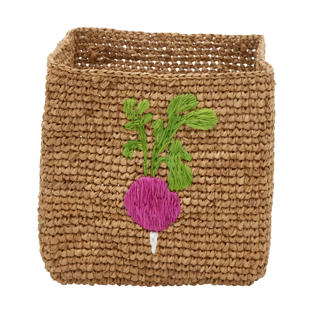 Rice Raffia opbevaringskurv 2 dele, Radish Embroidery-Tea RICE