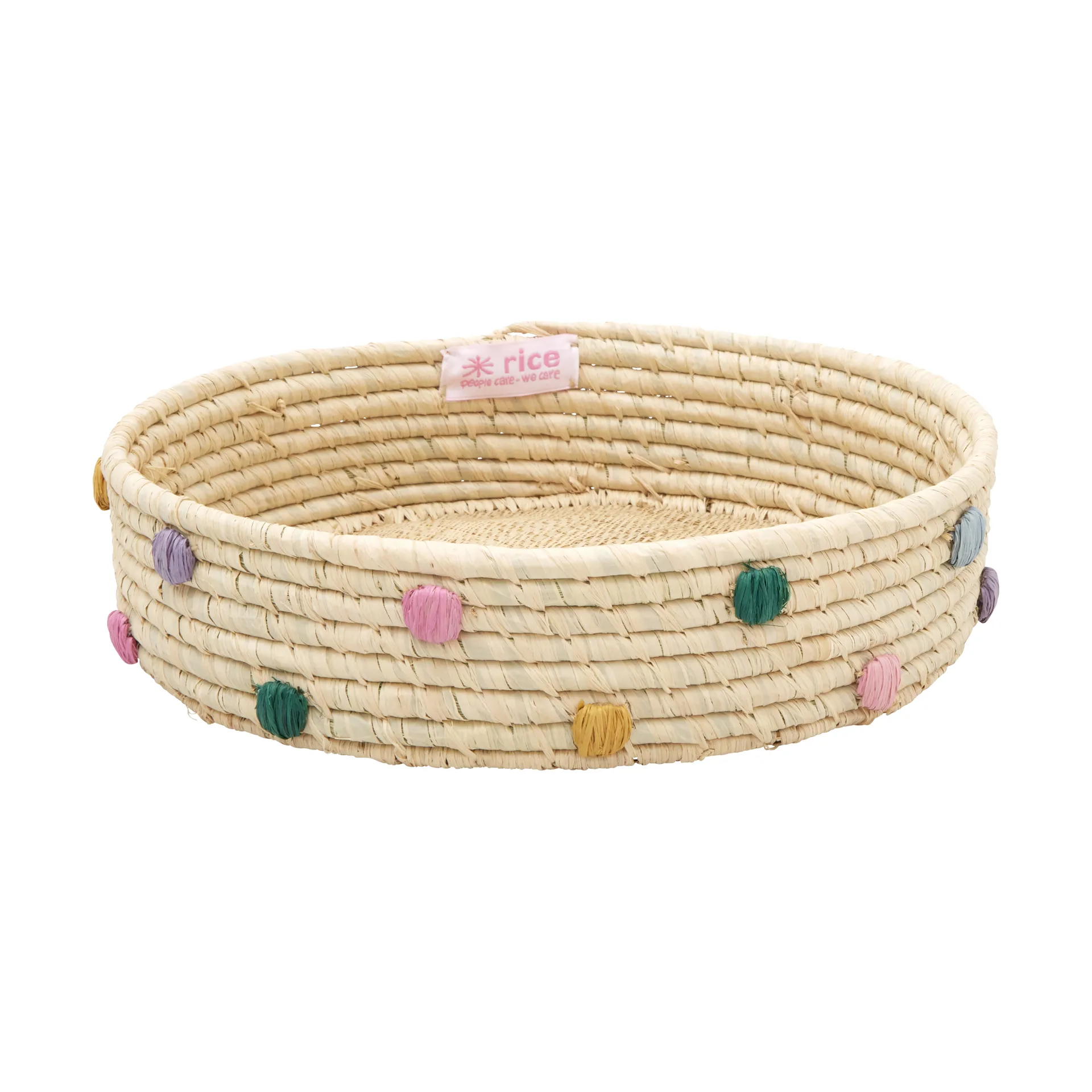 Rice raffia opbevaringskurv lav Ø25 cm, Natural RICE