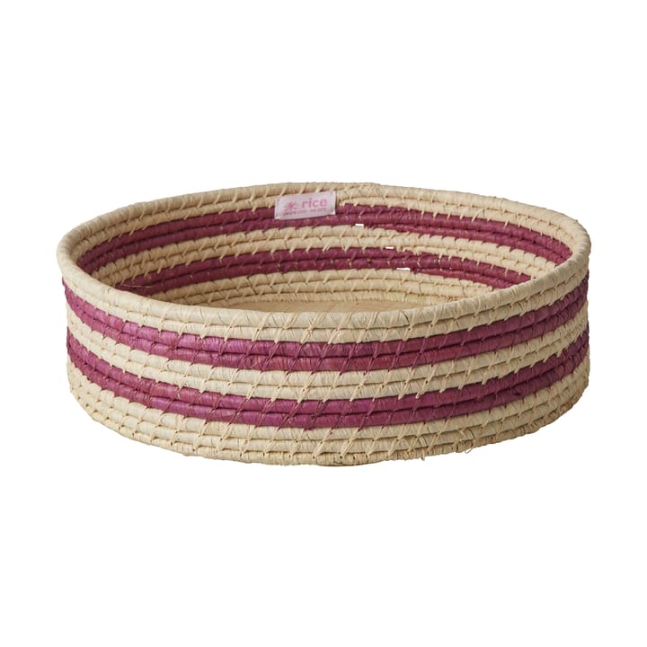 Rice raffia rund opbevaringskurv large - Aubergine - RICE