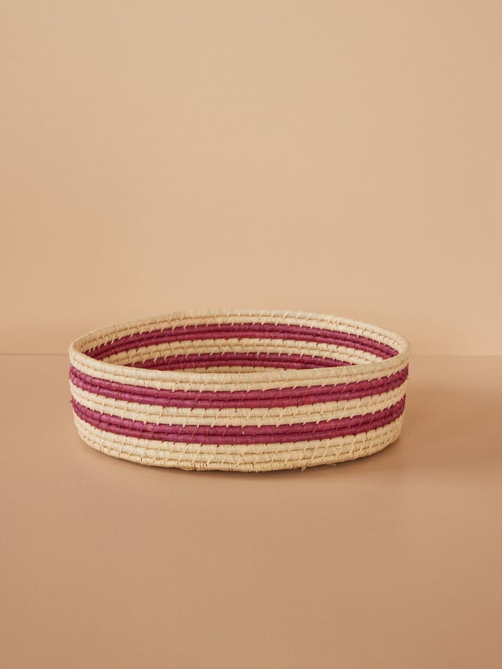 Rice raffia rund opbevaringskurv large, Aubergine RICE