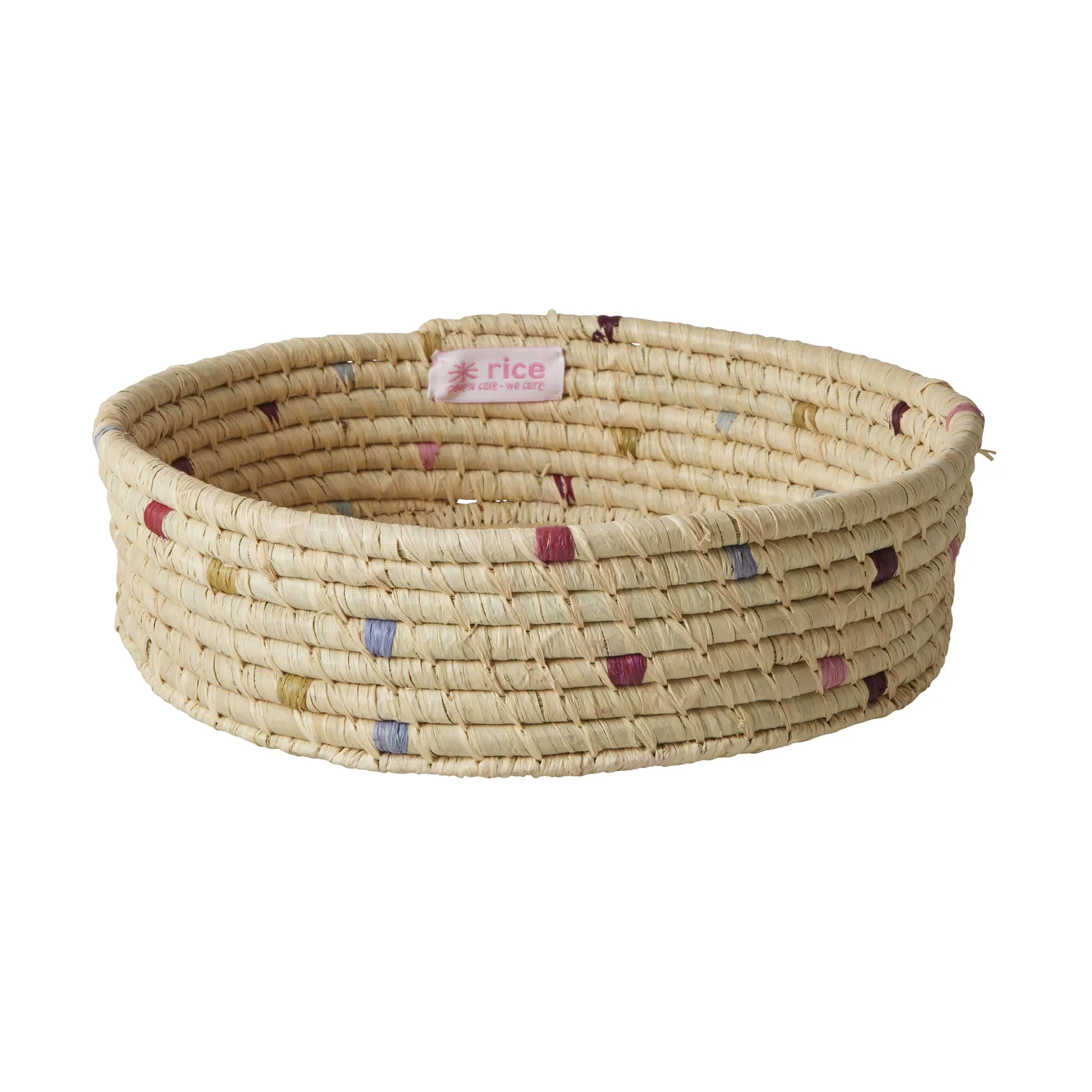 Rice raffia rund opbevaringskurv small, Natural RICE